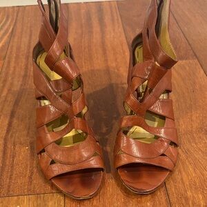 Nine West Brown Strappy Heels